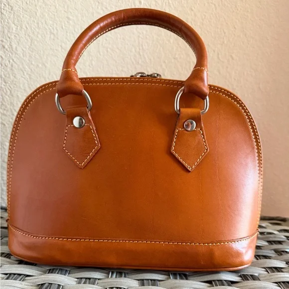 Genuine Italian Leather Mini Dome Satchel Handbag - I Medici Firenze - Picture 7 of 13